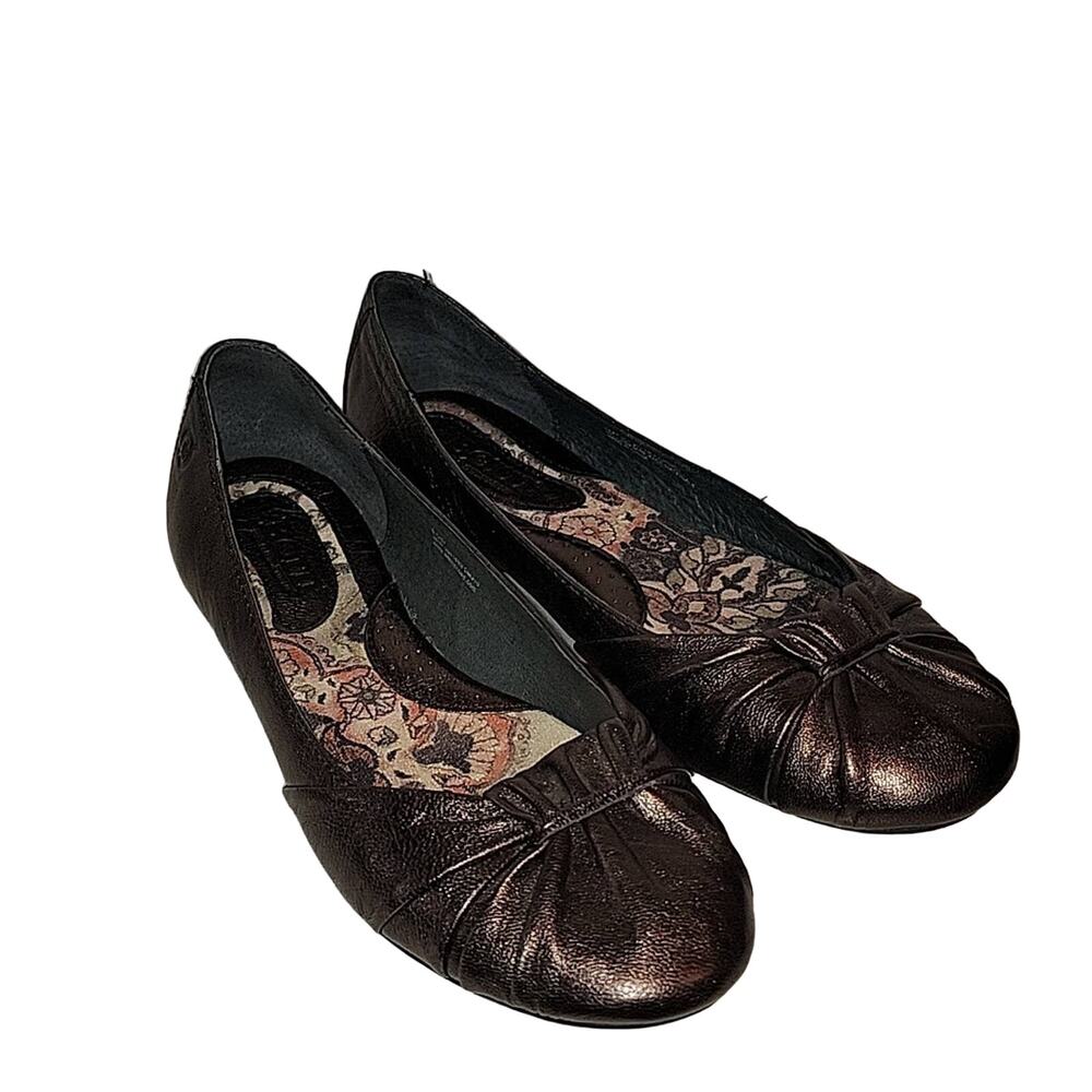 Born Adele Bronze Leather Ballet Flats, 6.5